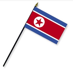 North Korea Handheld Flags
