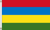 5 x 8 ft. Nylon Mauritius Flag. Printed, Canvas Heading and Brass Grommets