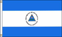 6 x 10 ft. Nylon Nicaragua w/seal Flag. Printed, Canvas Heading and Brass Grommets