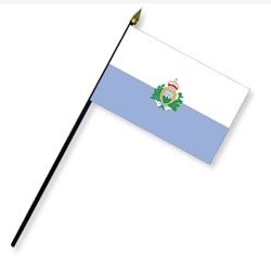 San Marino w/Seal Handheld Flags