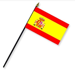 Spain w/Seal Handheld Flags