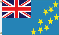 6 x 10 ft. Nylon Tuvalu Flag. Printed, Canvas Heading and Brass Grommets