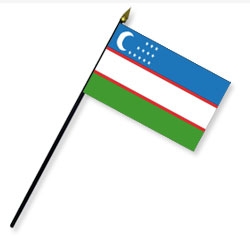 Uzbekistan Handheld Flags